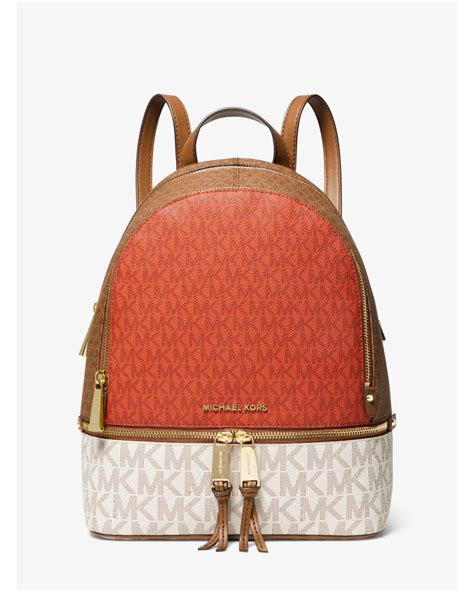 michael kors brown and orange bag|michael kors orange backpack.